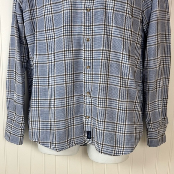 Jonnie - O Shirt Button Front Men Sz. Medium Blue Plaid Long Sleeve‎ 100% Cotton - Picture 5 of 12